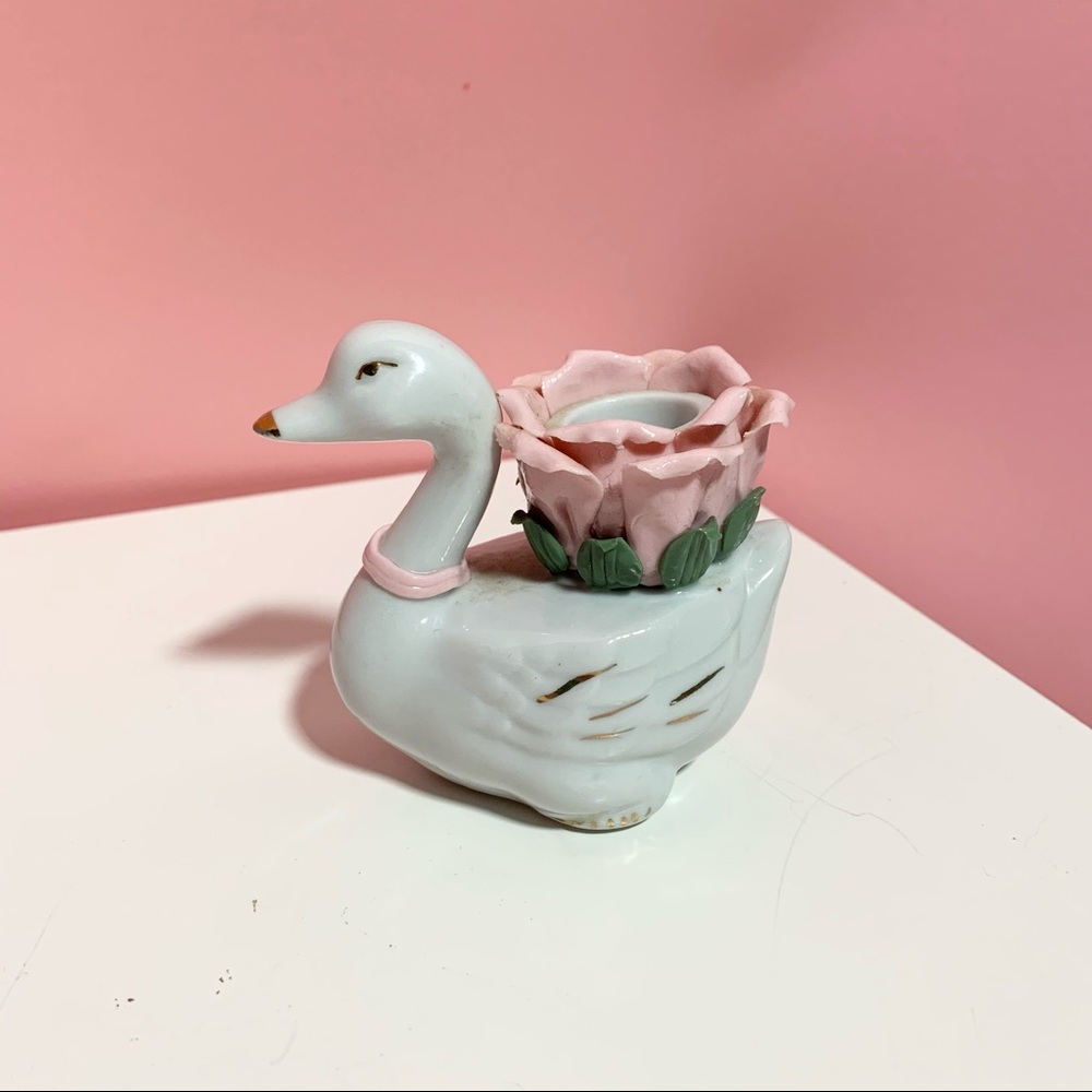 Vintage swan candlestick holder